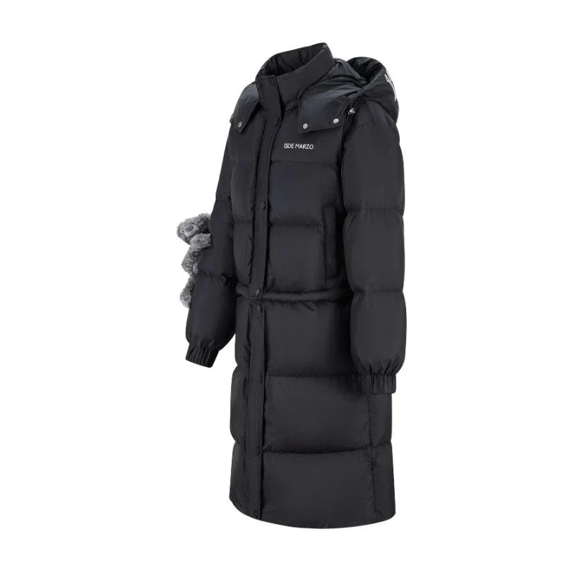 13DE MARZO Base Bear Long Down Jacket Black