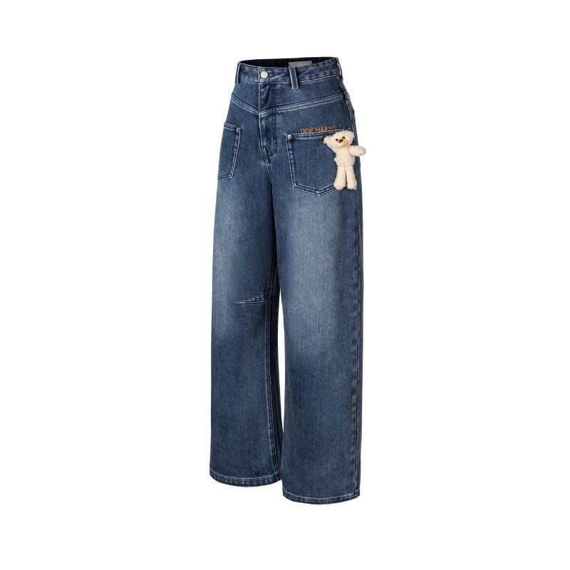13DE MARZO Bear Brushed Relaxed Jeans Blue