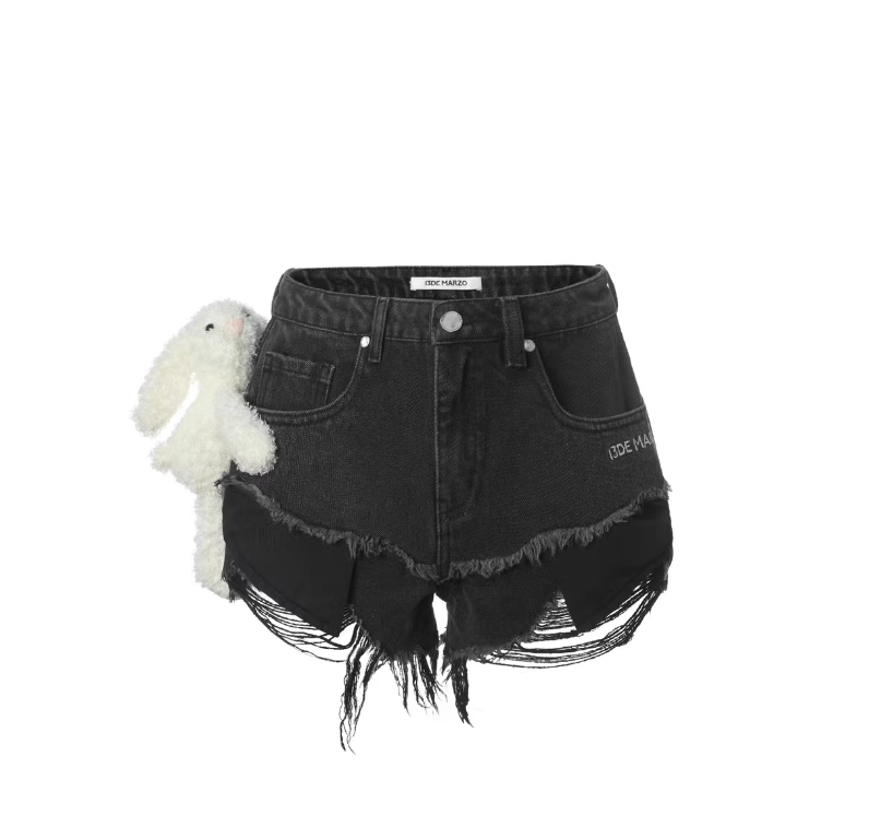 13 DE MARZO GRAFFITI DOUBLE DENIM SHORTS