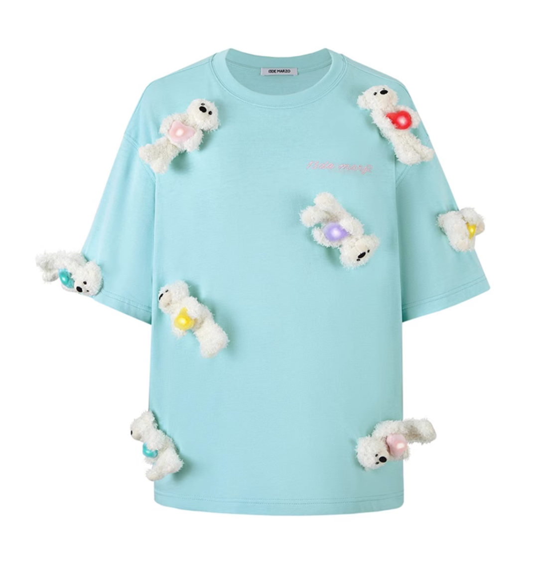 13 DE MARZO  GLOWING HEART BEAR T-SHIRT