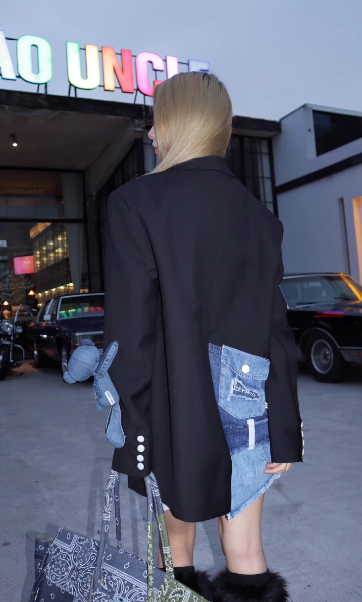 13DE MARZO MULTI-DENIM DENIM POCKETS PATCH  SUIT