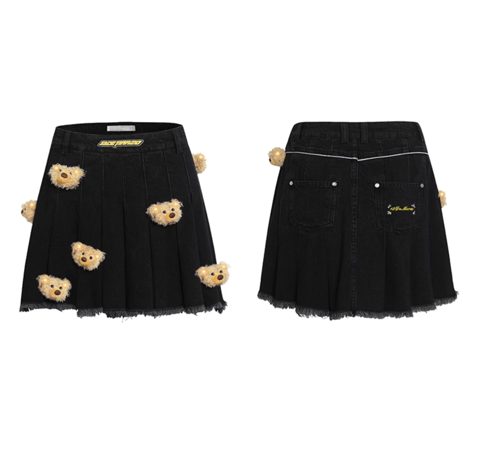 13 DE MARZO LUMINOUS FIGURE DENIM SKIRT