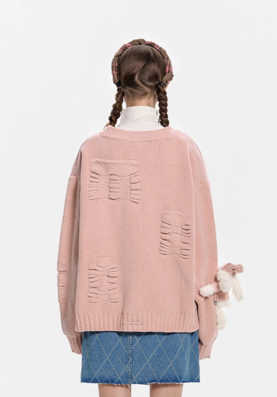 13 DE MARZO DOLL JACQUARD KNIT CARDIGAN