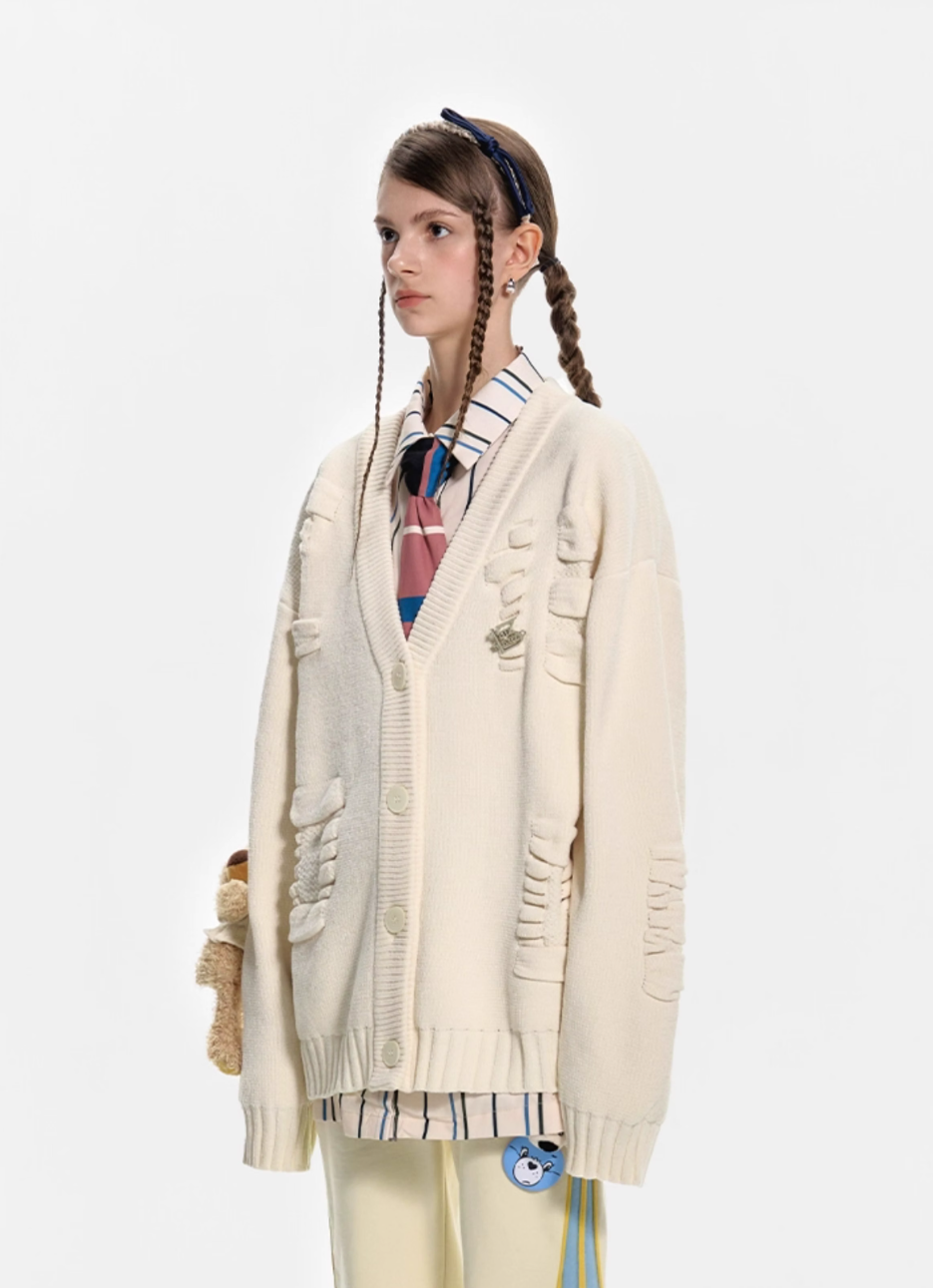 13 DE MARZO DOLL JACQUARD KNIT CARDIGAN