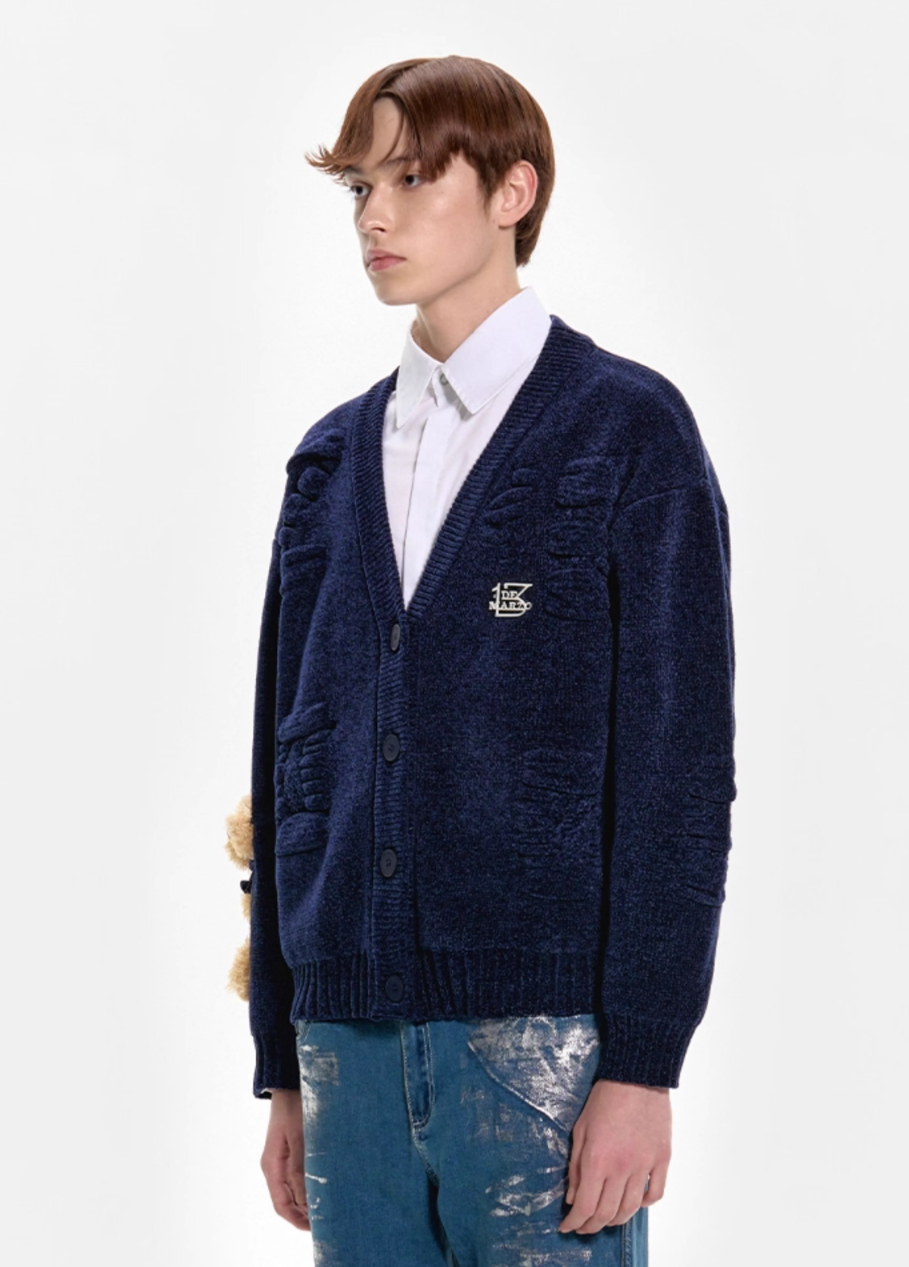 13 DE MARZO DOLL JACQUARD KNIT CARDIGAN