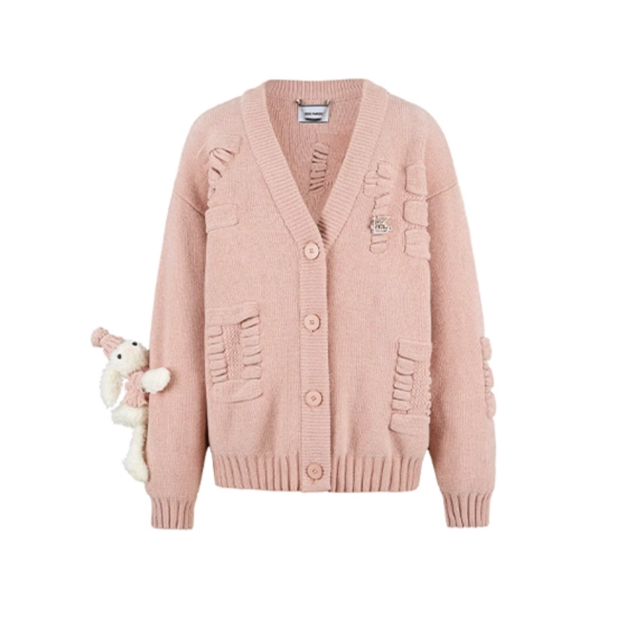 13 DE MARZO DOLL JACQUARD KNIT CARDIGAN