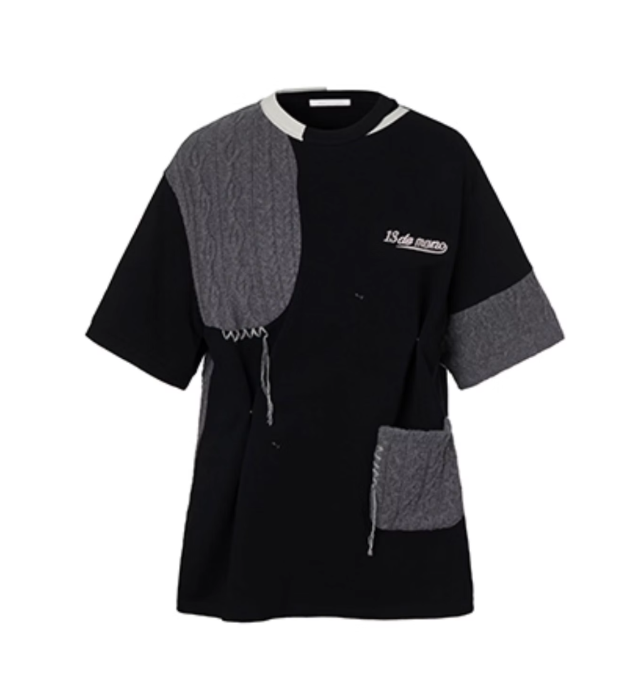 13 DE MARZO PATCHWORK CASUAL T-SHIRT