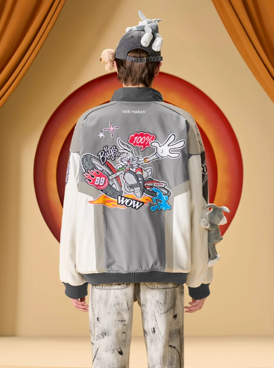 13 DE MARZO LOONEY TUNES BIKER SUIT THICKENED JACKET