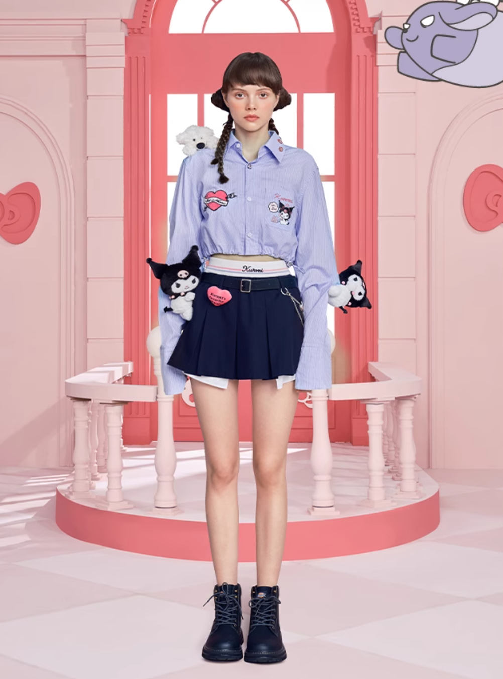 13 DE MARZO KULOMI'S STRIPED CROPPED SHIRT