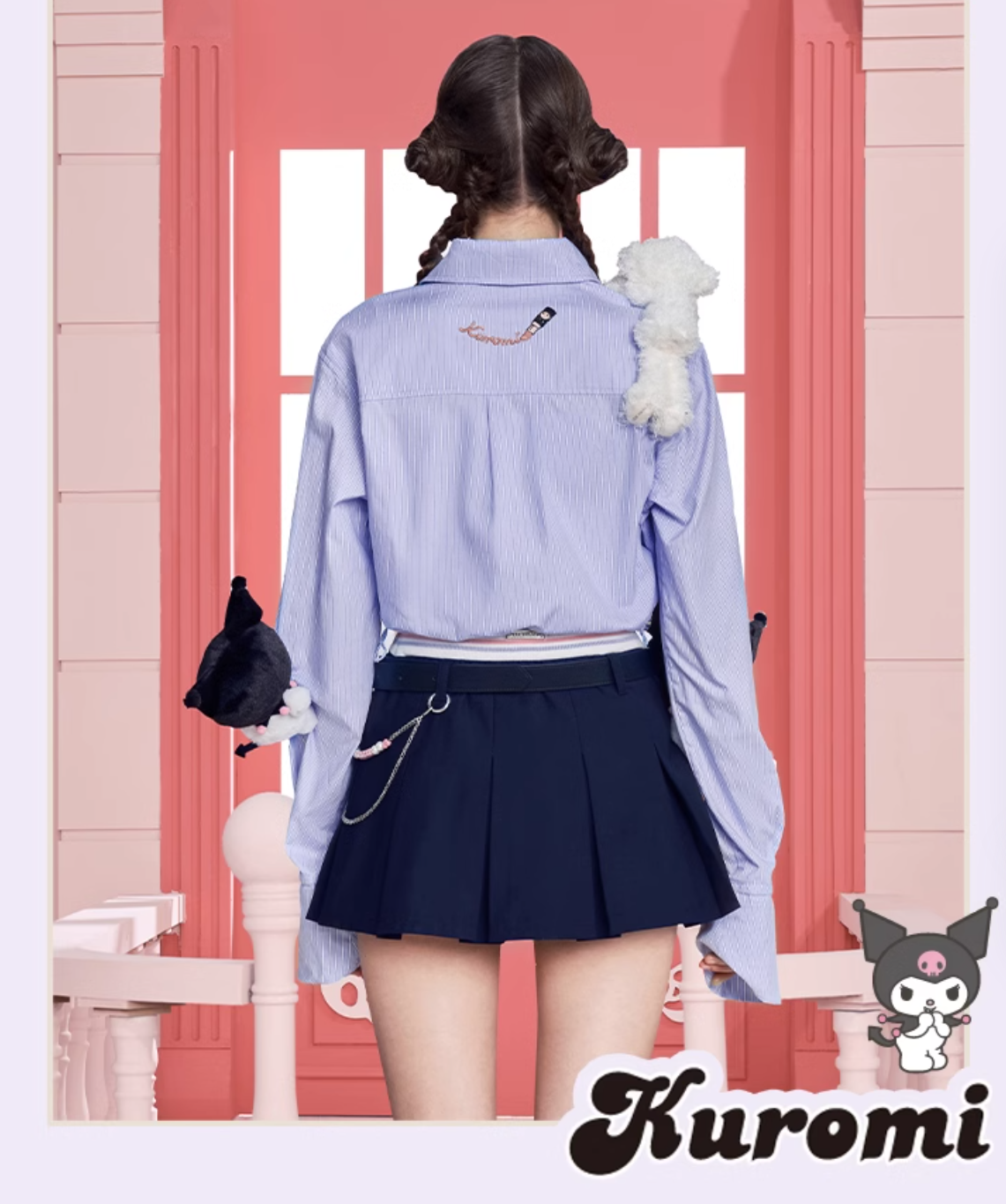 13 DE MARZO KULOMI'S STRIPED CROPPED SHIRT