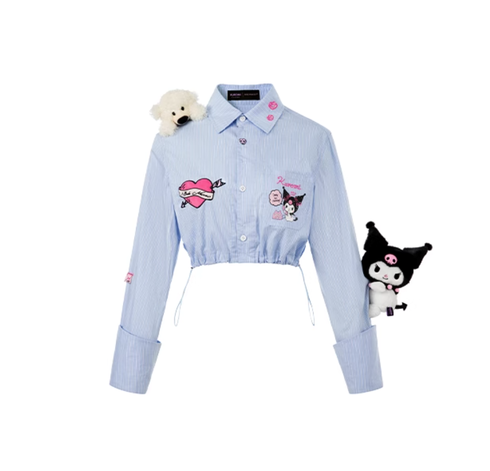 13 DE MARZO KULOMI'S STRIPED CROPPED SHIRT