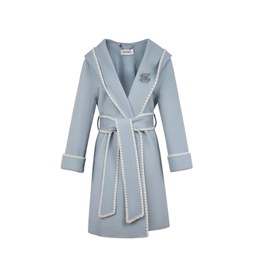 13 DE MARZO HOODED REVERSIBLE WOOL MID-LENGTH COAT