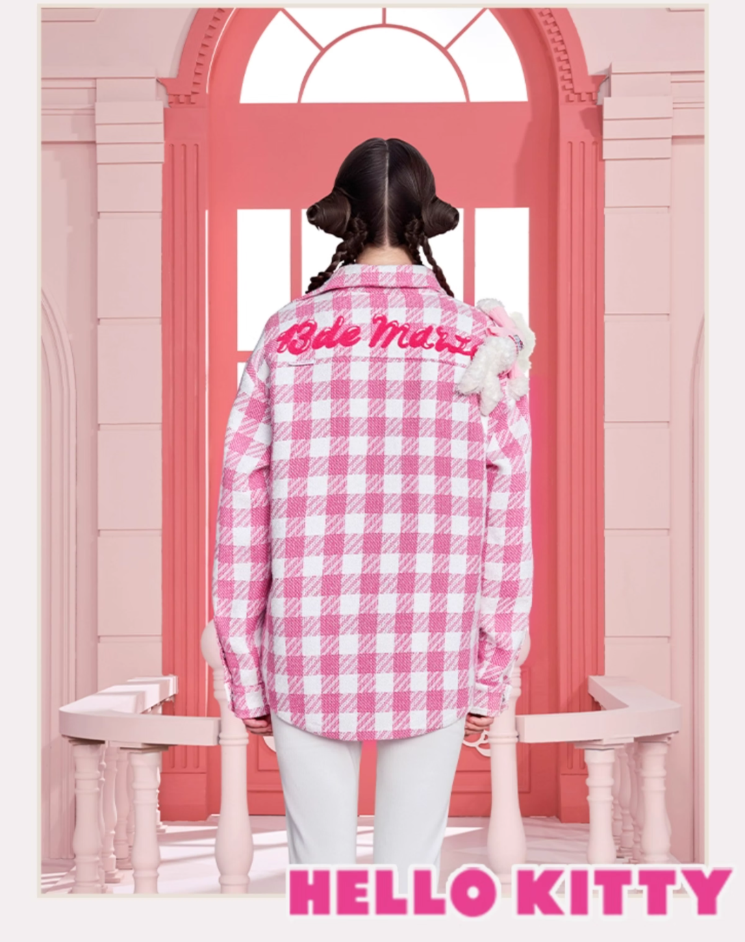 13 DE MARZO HELLO KITTY BEAR PLAID SHIRT