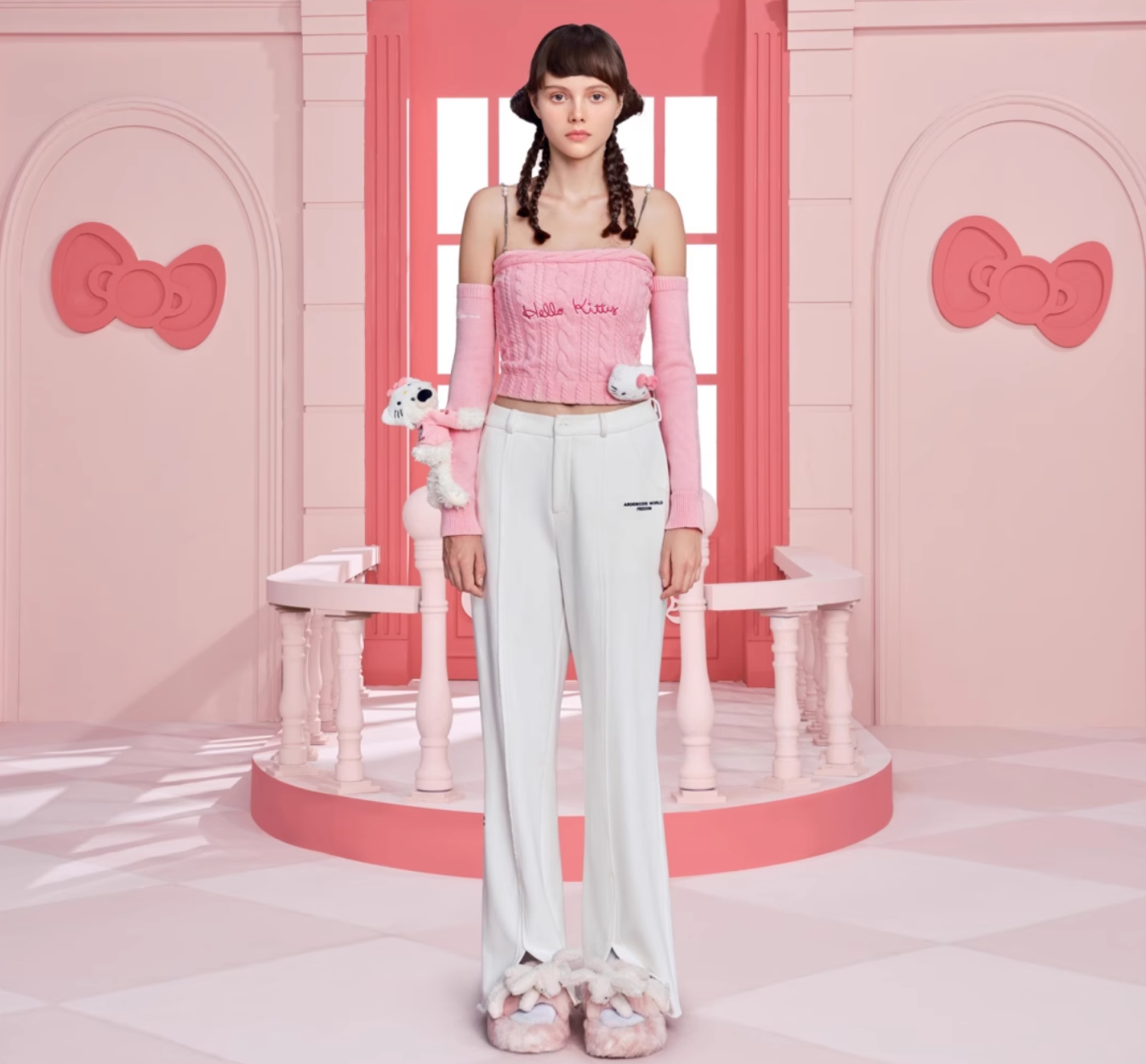 13 DE MARZO HELLO KITTY  THREE-DIMENSIONAL DOLL DETACHABLE KNIT STRAP