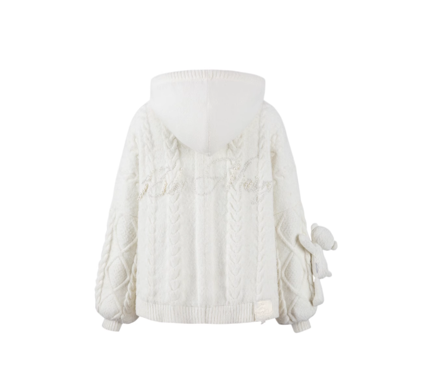 13 DE MARZO BEAR PEARL WEAVE COAT