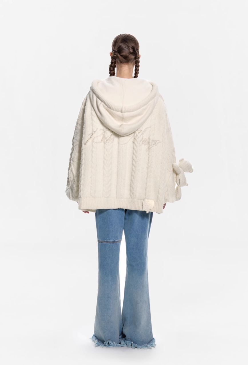 13 DE MARZO BEAR PEARL WEAVE COAT