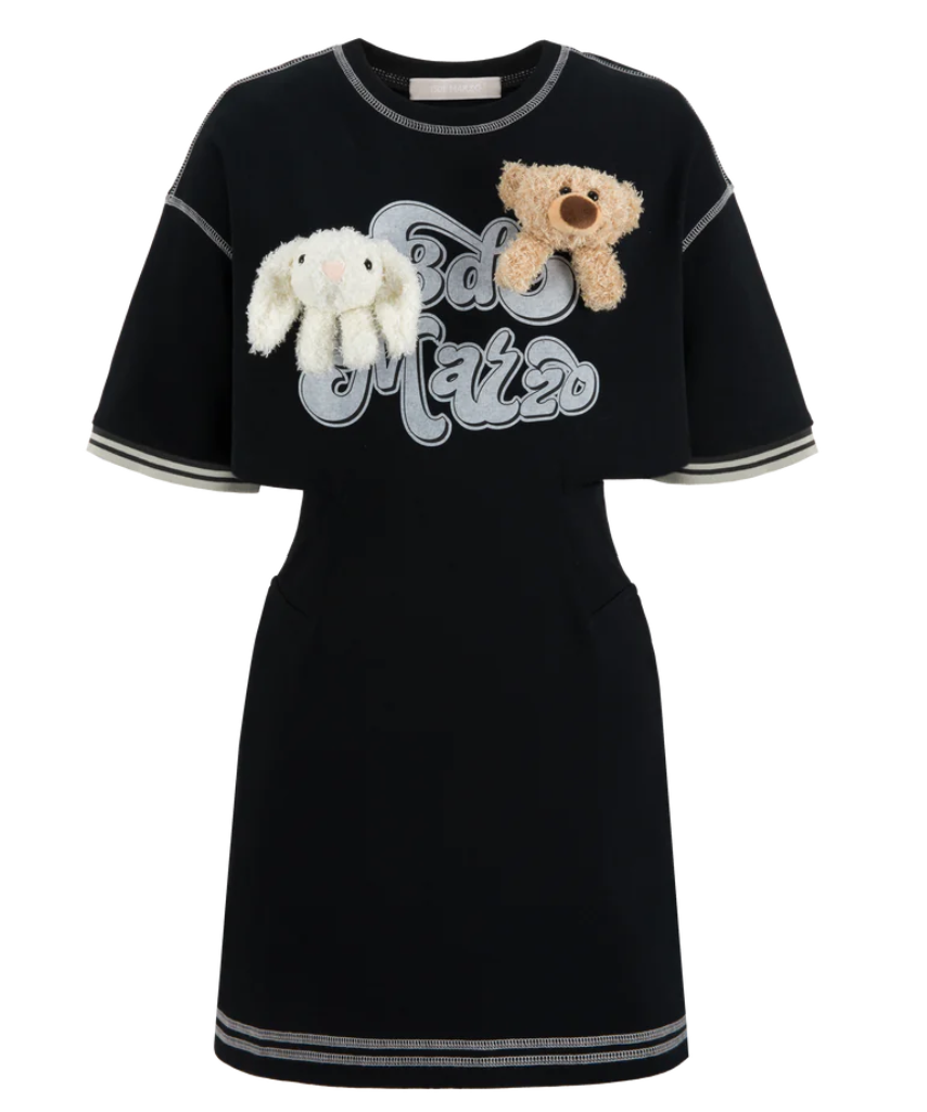 13DE MARZO DOOZOO WAIST CUT TEE DRESS BLACK