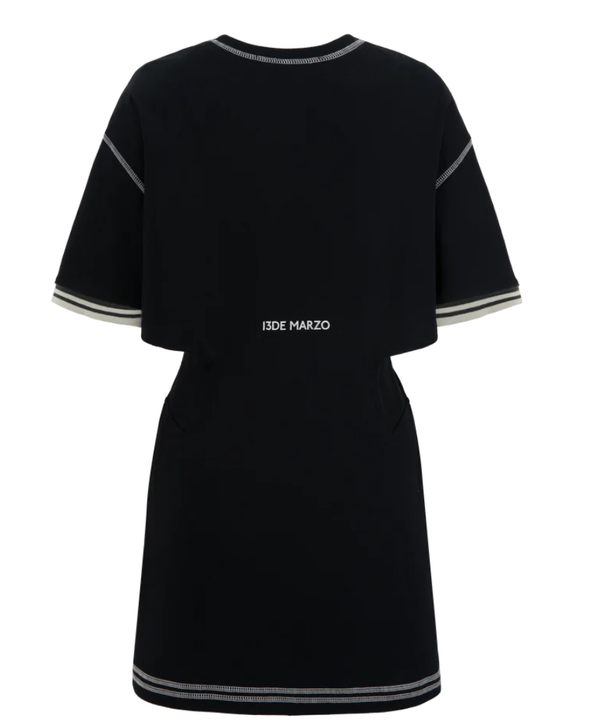13DE MARZO DOOZOO WAIST CUT TEE DRESS BLACK