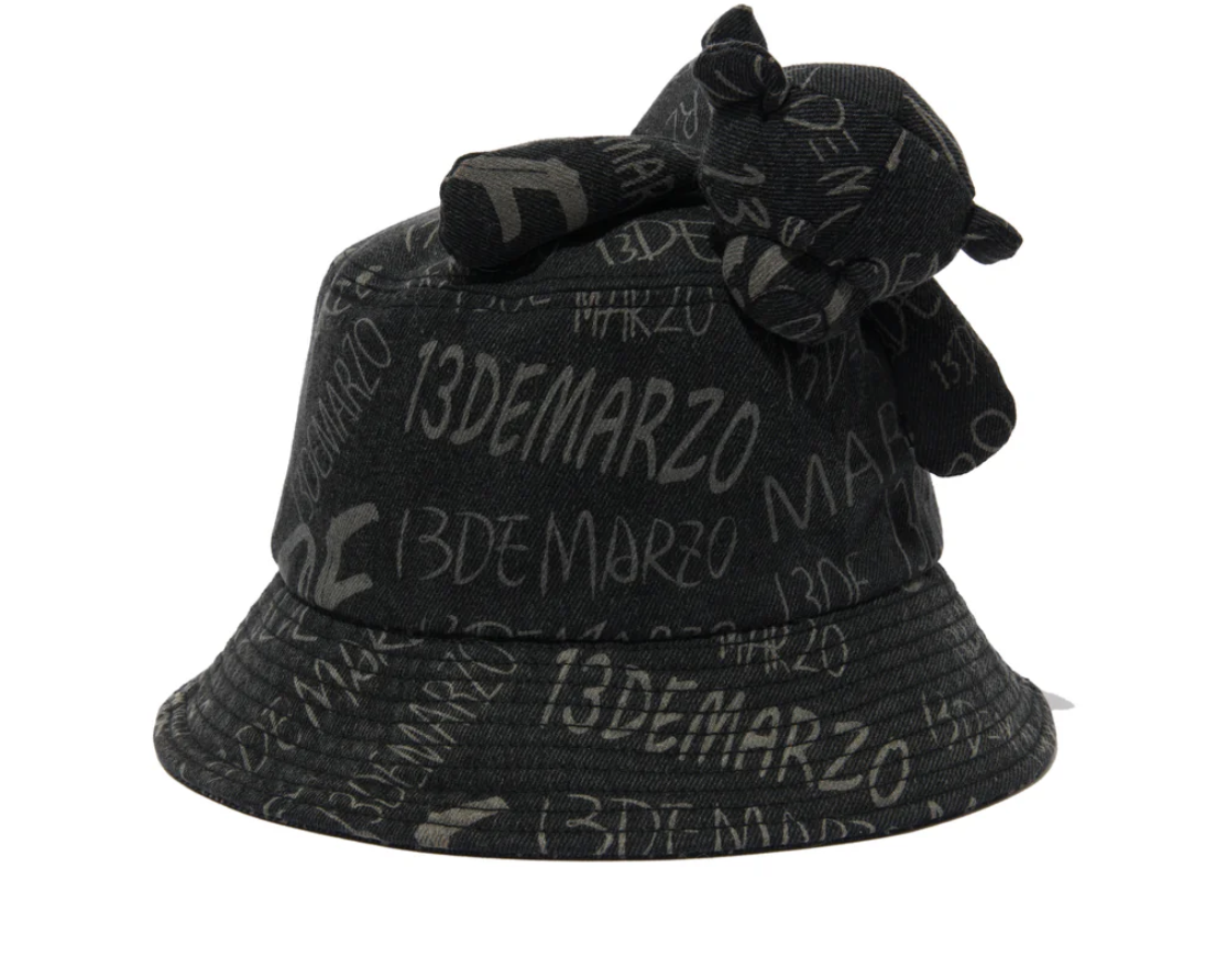 13DE MARZO Graffiti Logo Denim Bucket Hat