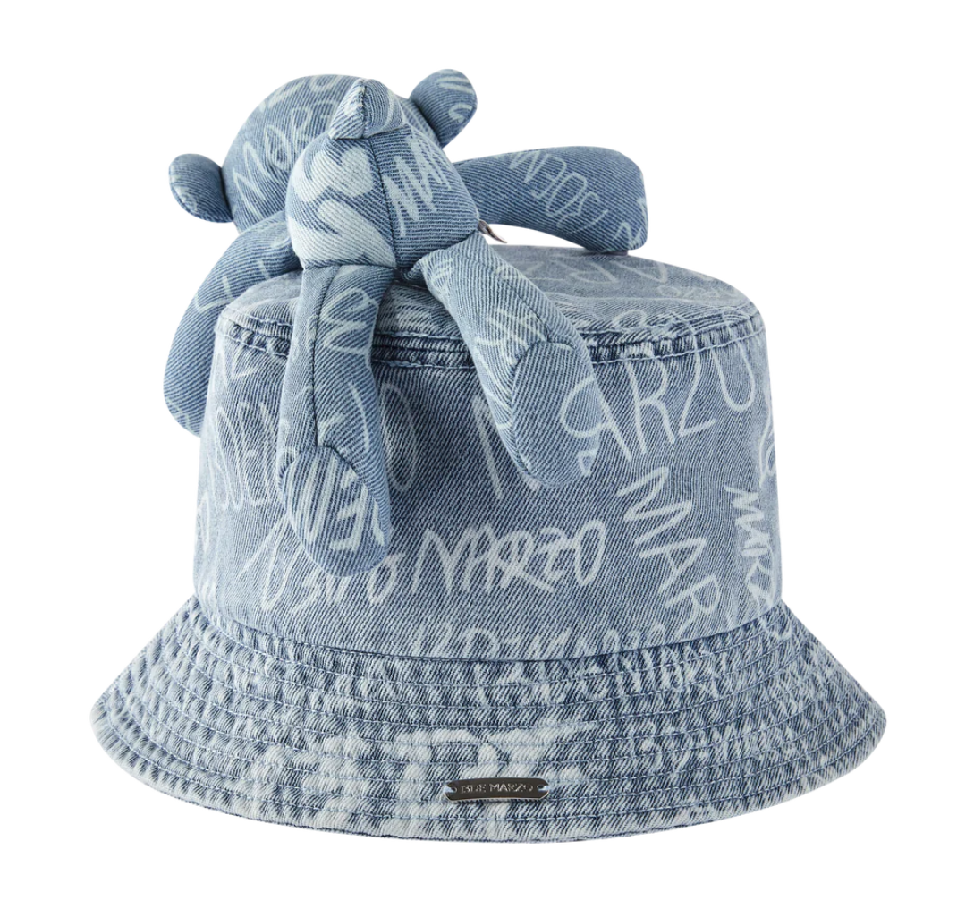 13DE MARZO Graffiti Logo Denim Bucket Hat