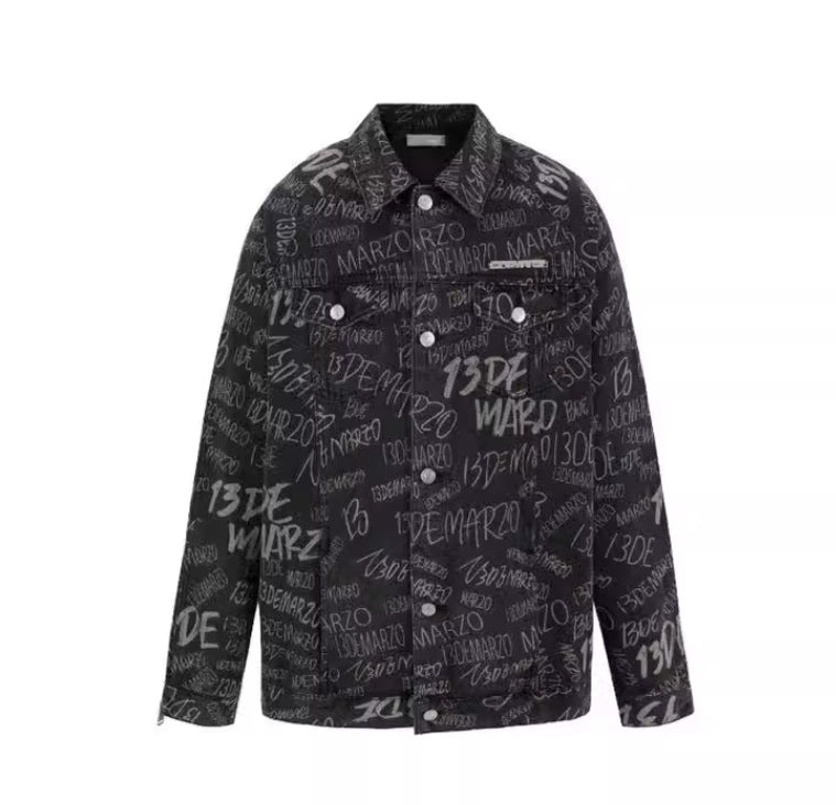 13DE MARZO GRAFFITI LOGO DENIM JACKET