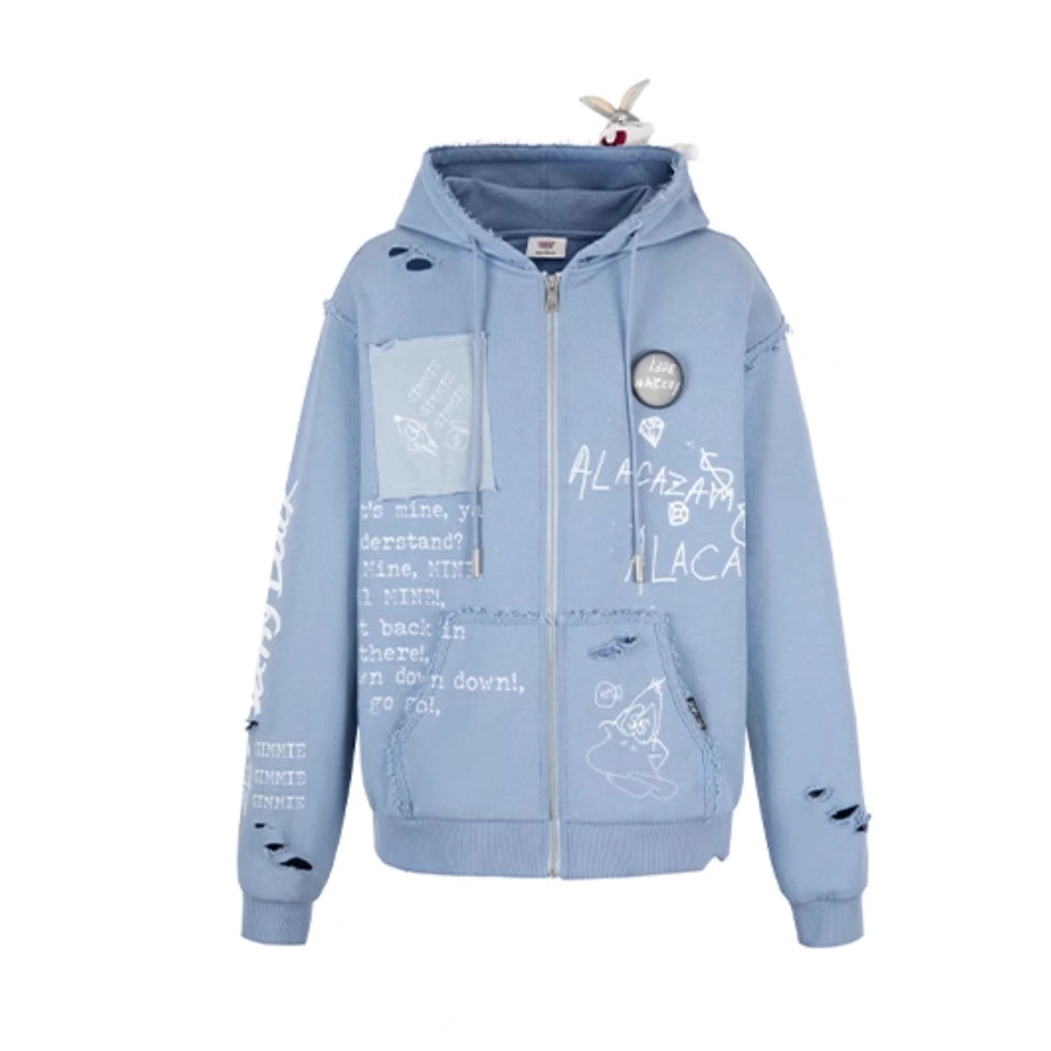 13DE MARZO DAFFY DUCK SKETCH ZIP HOODIE