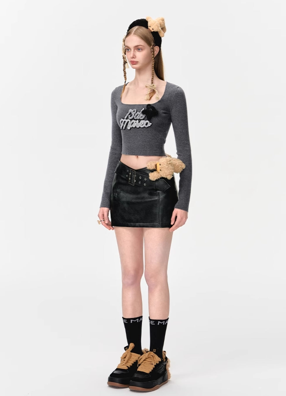 13DE MARZO SEQUIN LOGO TIGHT TOP