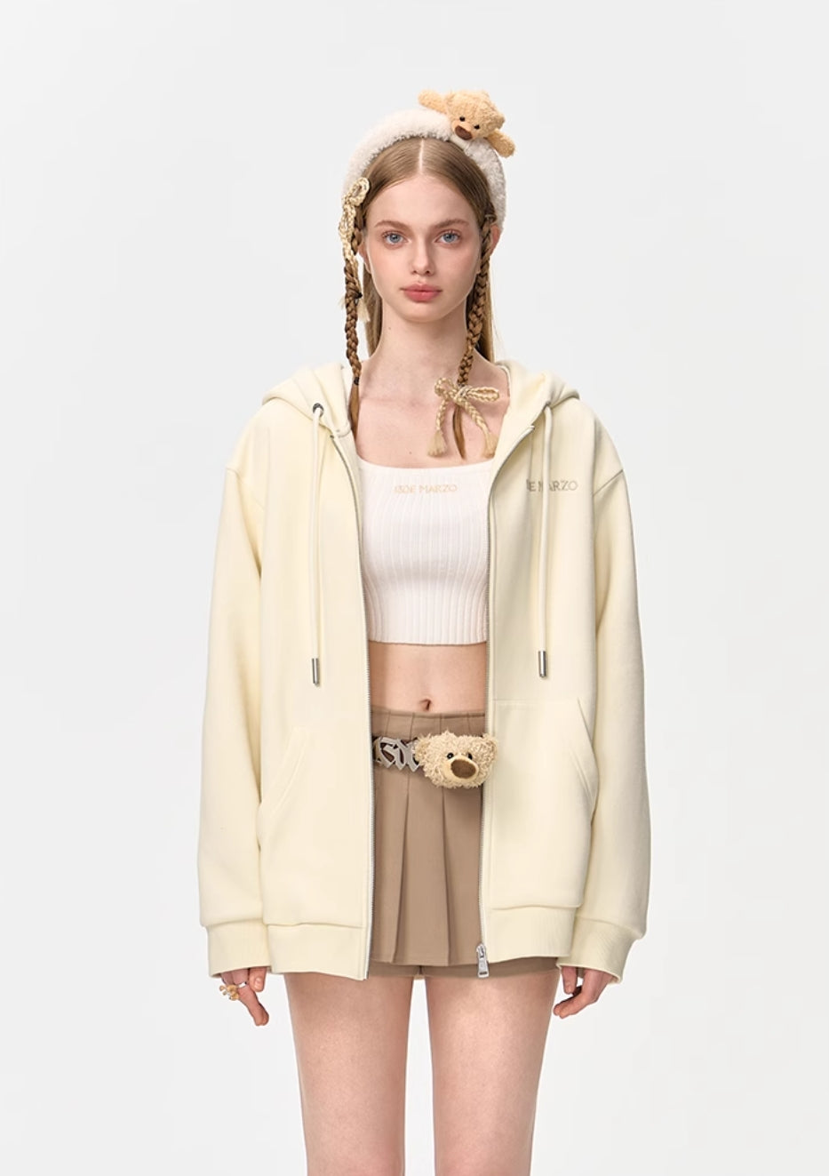 13DE MARZO DOOZOO LOGO ZIP HOODIE