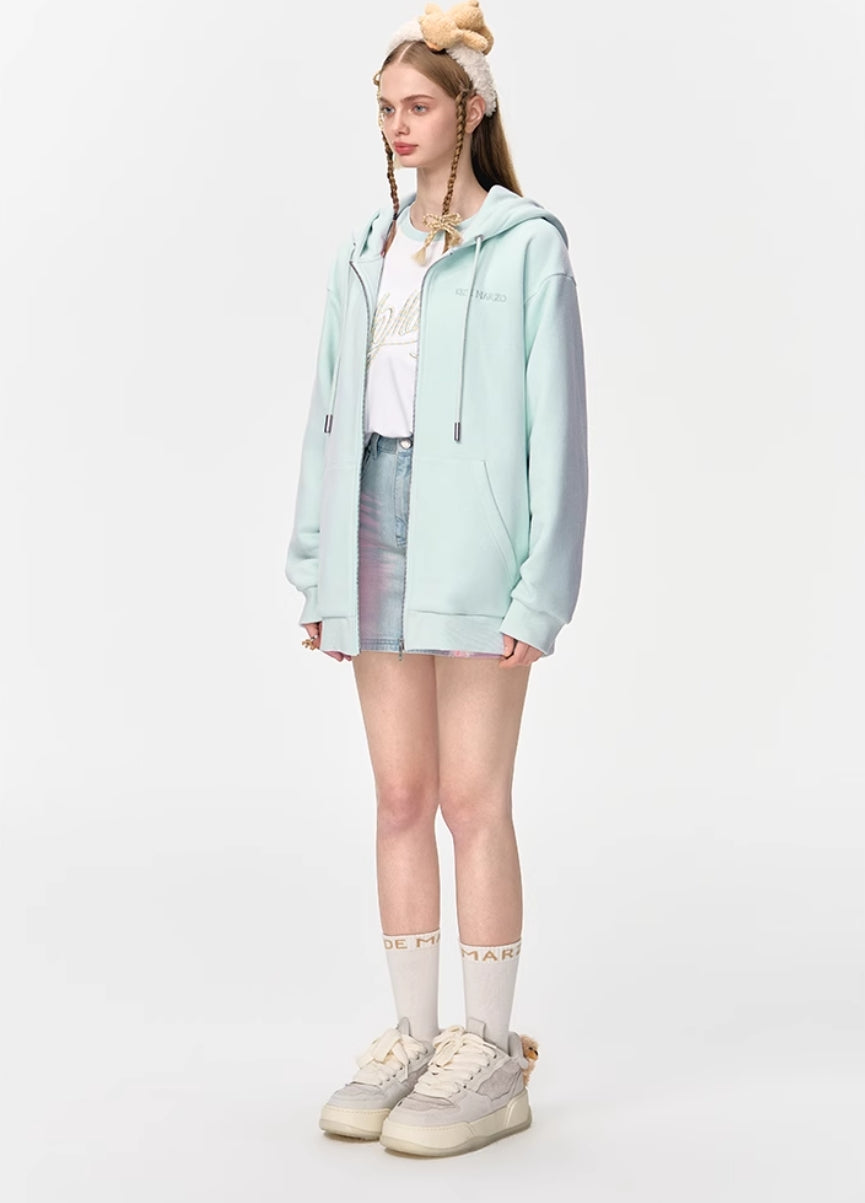 13DE MARZO DOOZOO LOGO ZIP HOODIE