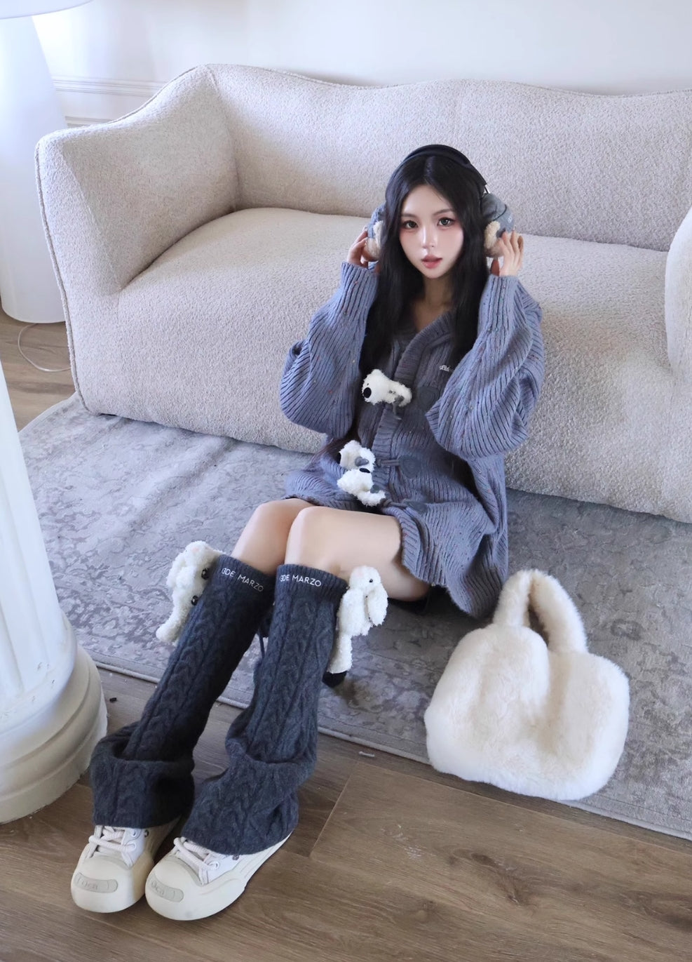 13DE MARZO MIDTUBE SOCKS WITH BALL AND LACE THREE-DIMENSIONAL DOLL SOCKS