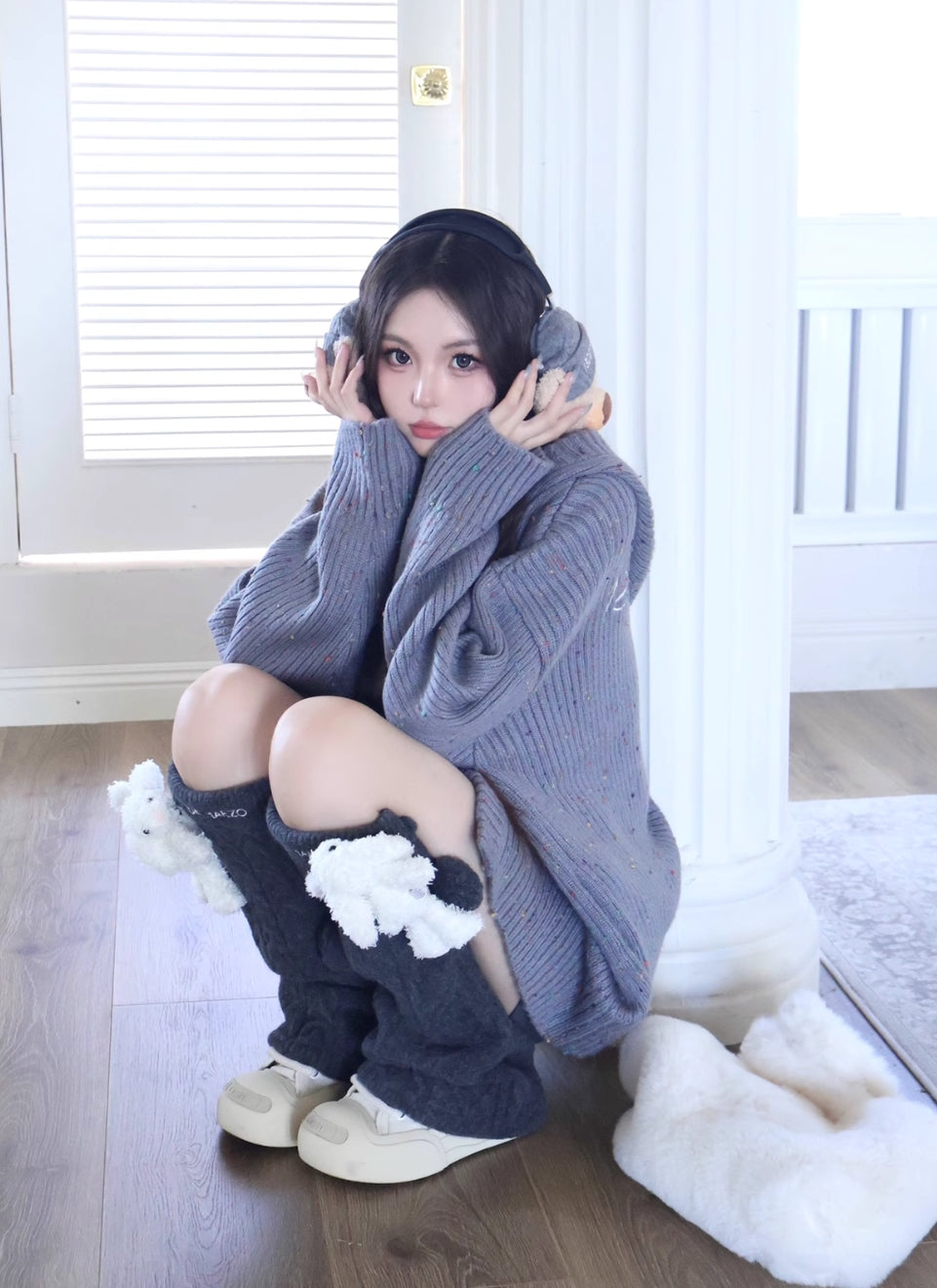 13DE MARZO MIDTUBE SOCKS WITH BALL AND LACE THREE-DIMENSIONAL DOLL SOCKS