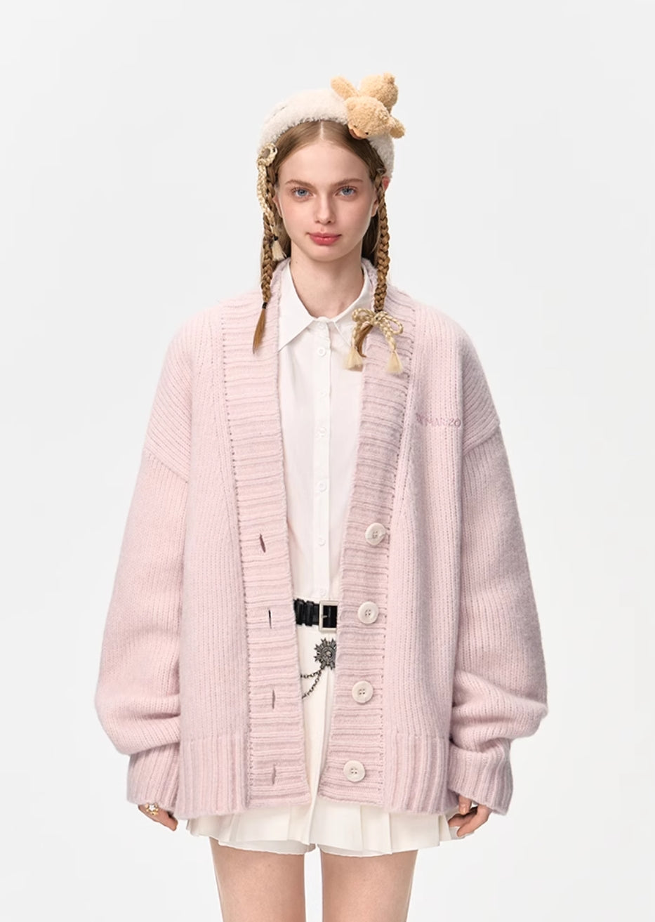 13 DE MARZO V-NECK EMBROIDERED CARDIGAN