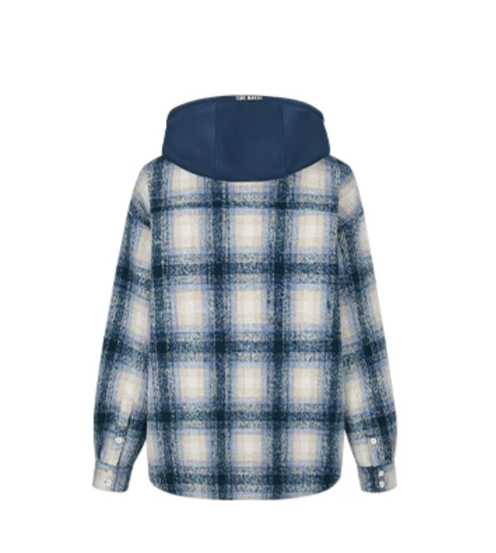 13DE MARZO PLAID WOOL SHIRT JACKET