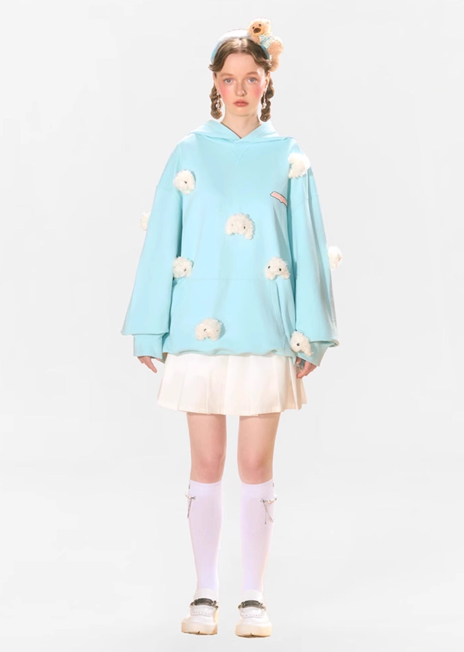 13 DE MARZO GLOWING THREE-DIMENSIONAL DOLL FASHION BAGGY HOODIE