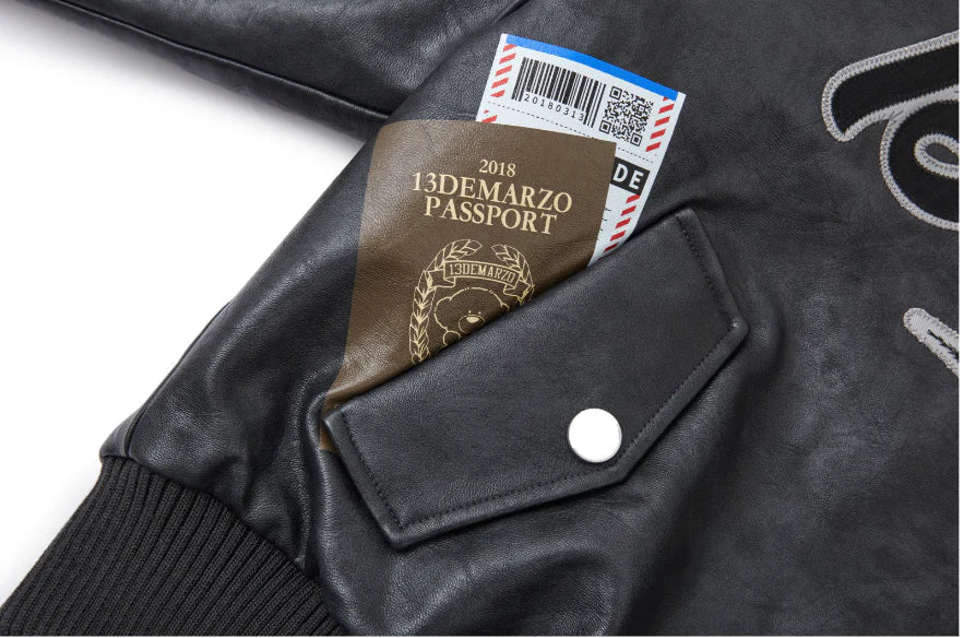 13DE MARZO Pilot Bear Vintage Jacket