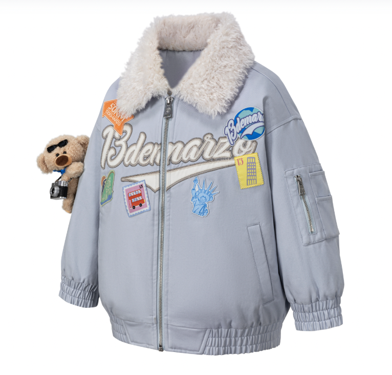 13DE MARZO BabyBear Travel Badge Jacket Blue