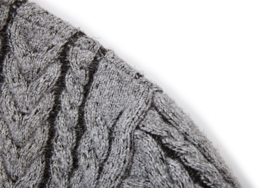 13DE MARZO Bear Yarn Weave Cardigan Dark Grey