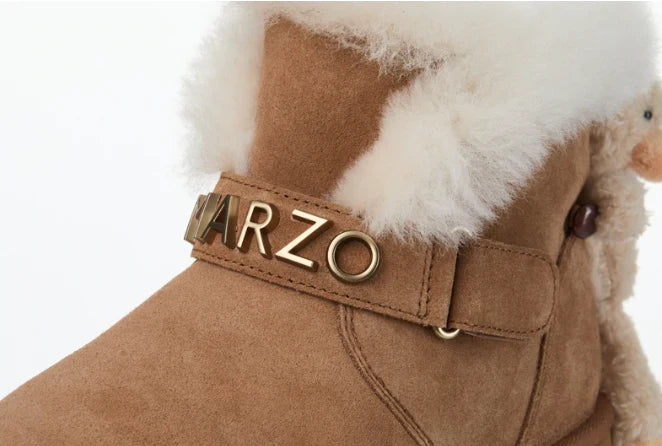 13DE MARZO Bear Plush Snow Boots Khaki