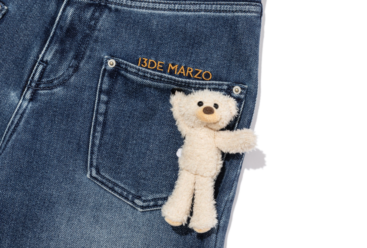 13DE MARZO Bear Brushed Relaxed Jeans Blue
