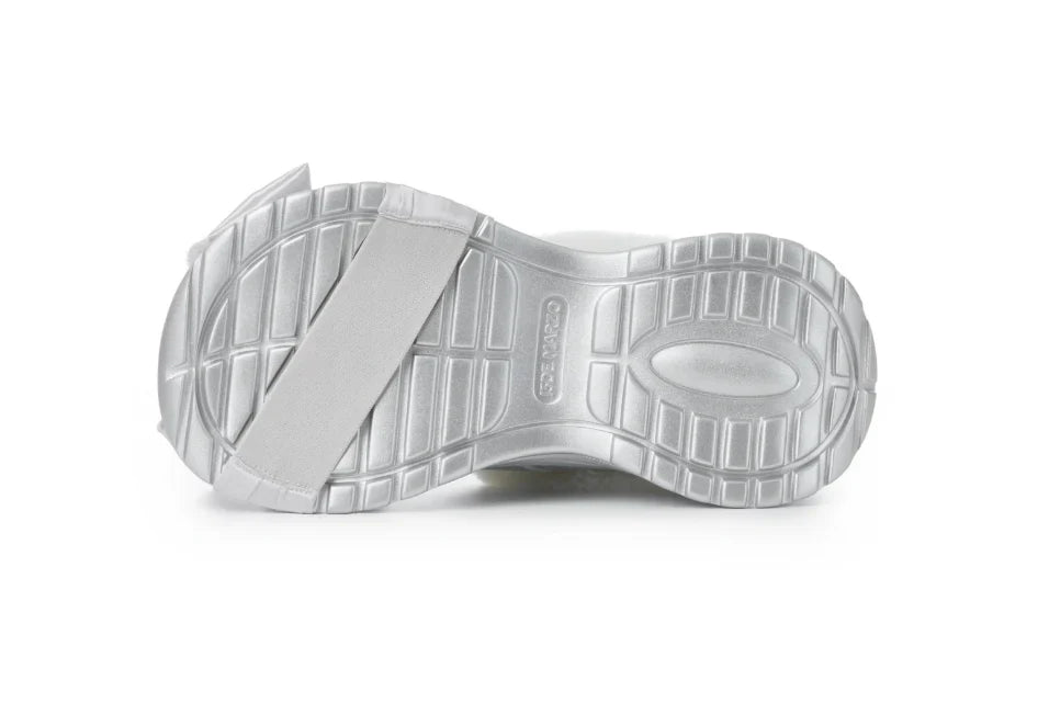 13DE MARZO Bear Fuzzy Snow Slippers Silver