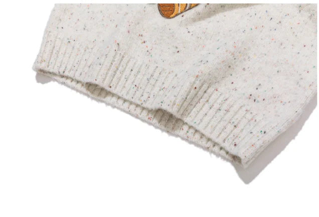 13DE MARZO Fair Isle Bear Knit Sweater