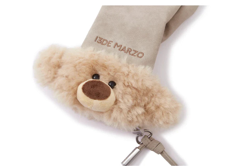 13DE MARZO Bear Cuff Gloves Brown