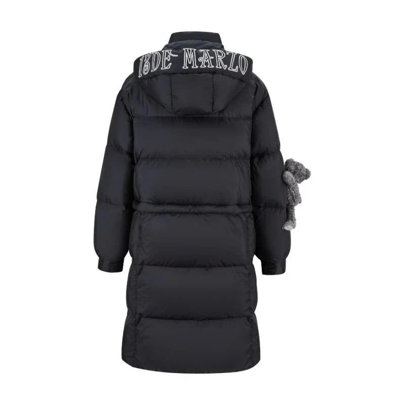 13DE MARZO Base Bear Long Down Jacket Black