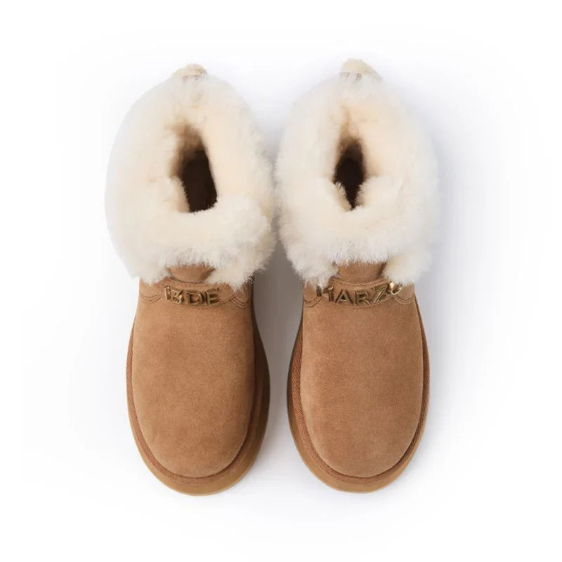 13DE MARZO Bear Plush Snow Boots Khaki