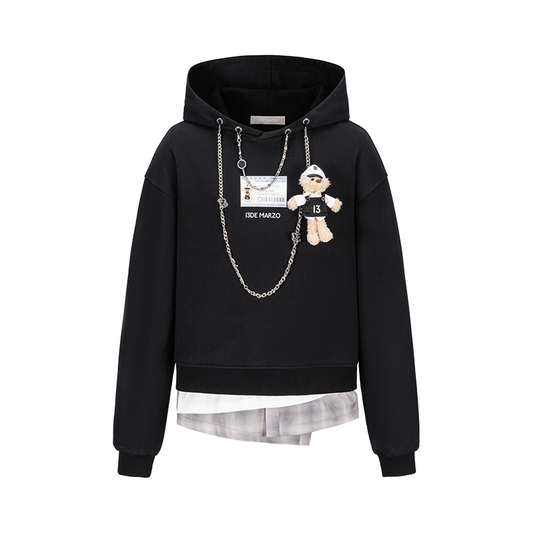 13DE MARZO Sheriff Bear Charm Chain Hoodie
