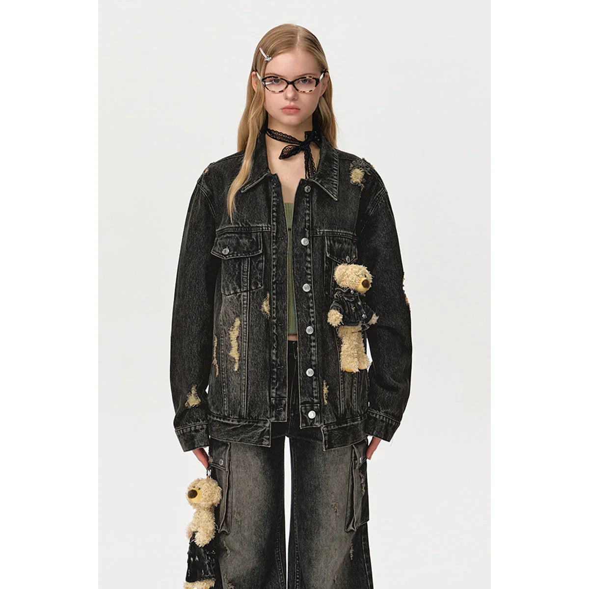 13DE MARZO DOOZOO COSTUME DENIM JACKET BLACK