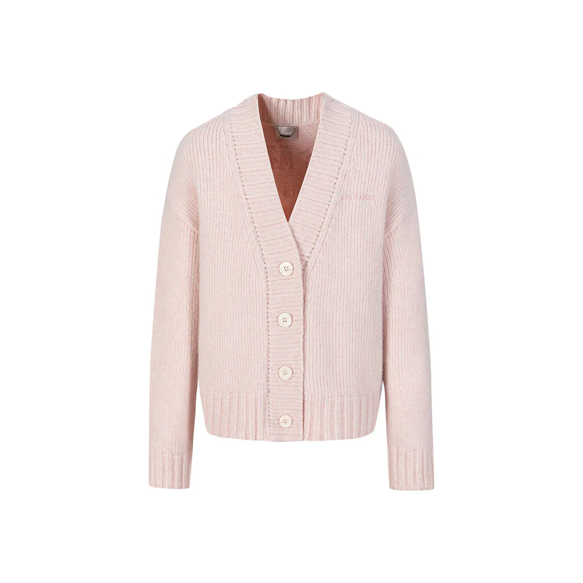 13DE MARZO DOOZOO V-NECK EMBROIDERY CARDIGAN PINK