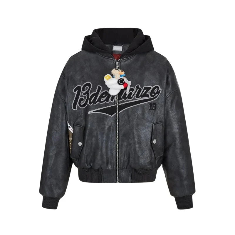 13DE MARZO Pilot Bear Vintage Jacket