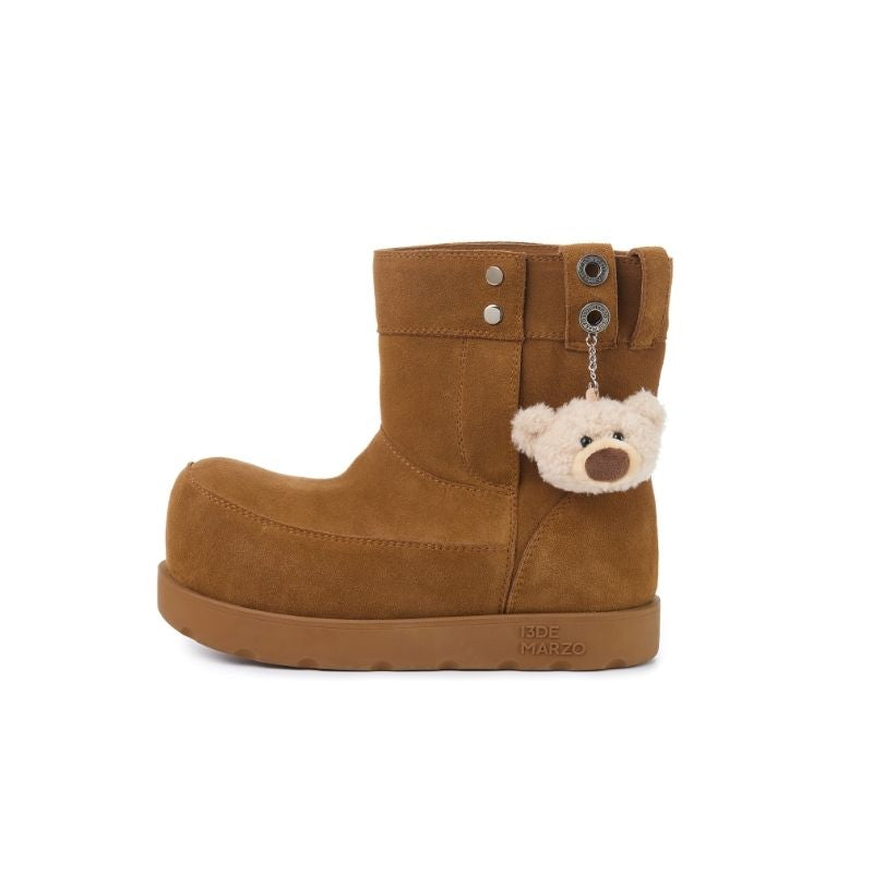 13DE MARZO Logo Snow Boots Khaki