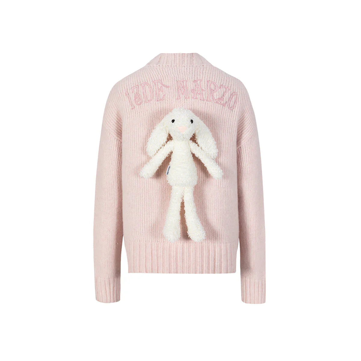 13DE MARZO DOOZOO V-NECK EMBROIDERY CARDIGAN PINK